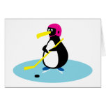 Pingüino del hockey sobre hielo felicitaciones
