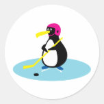 Pingüino del hockey sobre hielo pegatinas  