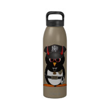 Pingüino del mal del oficial botallas de agua