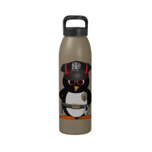 Pingüino del mal del oficial de policía botellas de beber