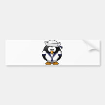 Pingüino del marinero pegatina de parachoque