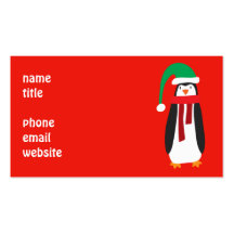 Pingüino del navidad del dibujo animado tarjetas personales