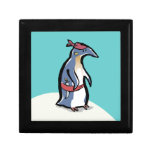 pingüino del pirata caja de recuerdo