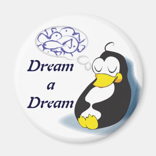 pingüino el dormir que soña sobre el imán de los p