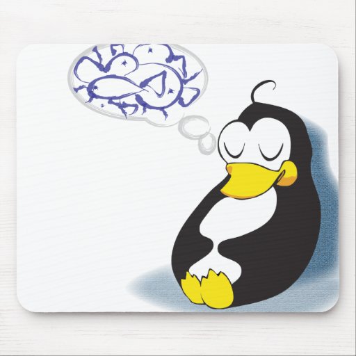 pingüino el dormir que soña sobre mousepad de los 