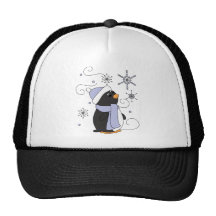 Pingüino en temor gorras