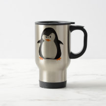 Pingüino enojado taza