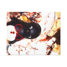 Pingüino feliz del lil lona envuelta para galerias