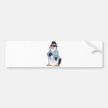 Pingüino fresco etiqueta de parachoque