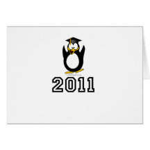 Pingüino graduado 2011 tarjeta