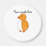 Pingüino lindo amarillo de oro imán para frigorífico