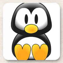 Pingüino lindo del dibujo animado del bebé posavasos