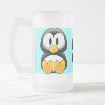 Pingüino lindo del dibujo animado del bebé tazas de café