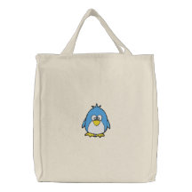 pingüino lindo lg bolsas de lienzo