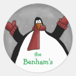 Pingüino - modificado para requisitos particulares etiquetas redondas