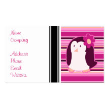 Pingüino rosado bonito plantillas de tarjetas de visita