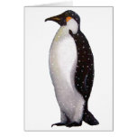 Pingüino solitario en nieve: Arte del pastel del a Felicitaciones