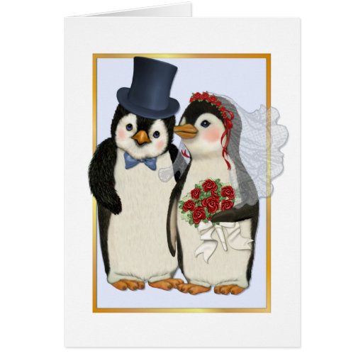 Pingüino Wedding- ninguna tarjeta de texto