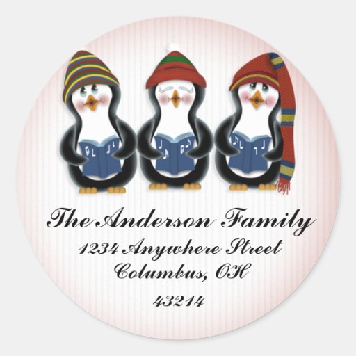 Pingüinos 1 del navidad - etiquetas de dirección d