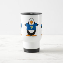 Pingüinos con el camisetas taza