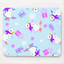 pingüinos con los presentes alfombrilla de ratones