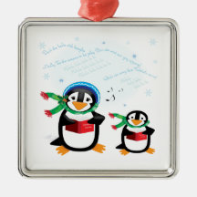 Pingüinos de Caroling - cubierta que los pasillos  Adornos De Navidad