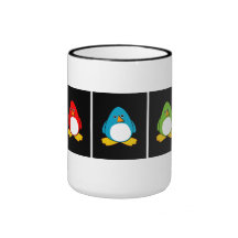 Pingüinos de la piscina del pingüino tazas de café