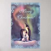 PINGÜINOS de las FELICES NAVIDAD de SHARON SHARPE Impresiones