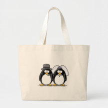 Pingüinos de novia y del novio bolsa