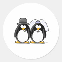Pingüinos de novia y del novio etiquetas  