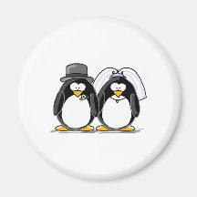 Pingüinos de novia y del novio iman