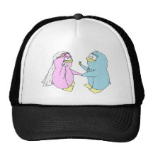 Pingüinos del boda gorro