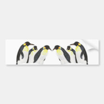 Pingüinos del espejo etiqueta de parachoque