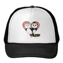 Pingüinos que casan el corazón RSVP del cordón Gorra