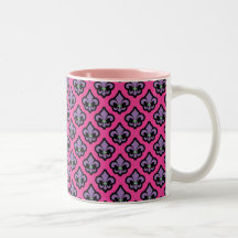 Pink Fluer de Lis Cup Tazas De Café