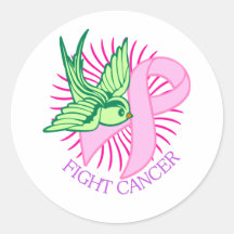 Pink Ribbon Runda Klistermärken