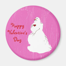 pinkice, valentinesnowman, el día de HappyValentin Imán