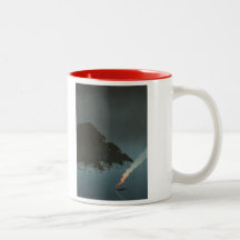 Pinos en la noche - impresión de Karasaki de Woodb Taza De Café