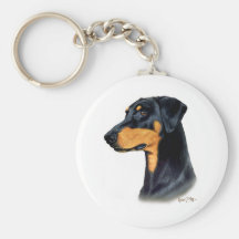 Pinscher del Doberman Llavero Personalizado