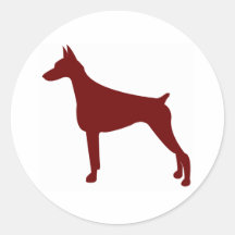 Pinscher del Doberman (rojo) Pegatinas