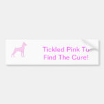 Pinscher miniatura rosado etiqueta de parachoque