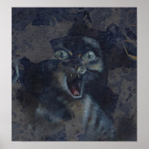 Pintada dulce del grunge del gatito poster
