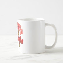 Pintado claveles rojos y rosados taza