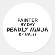 Pintor Ninja mortal por noche Etiquetas