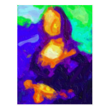 Pintura abstracta de Mona Lisa Tarjeta Postal