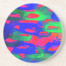 Pintura abstracta de neón intrépida de la acuarela posavasos para bebidas