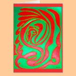 Pintura abstracta roja verde del relaciones tarjetas