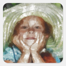 Pintura al aire libre del chica lindo colcomanias cuadradases