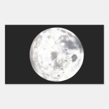 Pintura al óleo blanco y negro de la Luna Llena Pegatina
