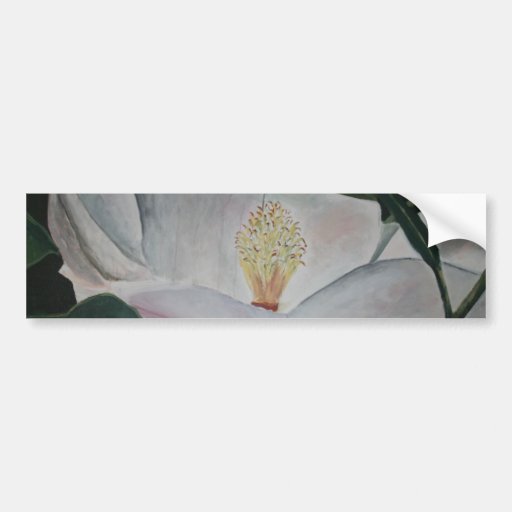 pintura al óleo de la flor de la magnolia pegatina de parachoque